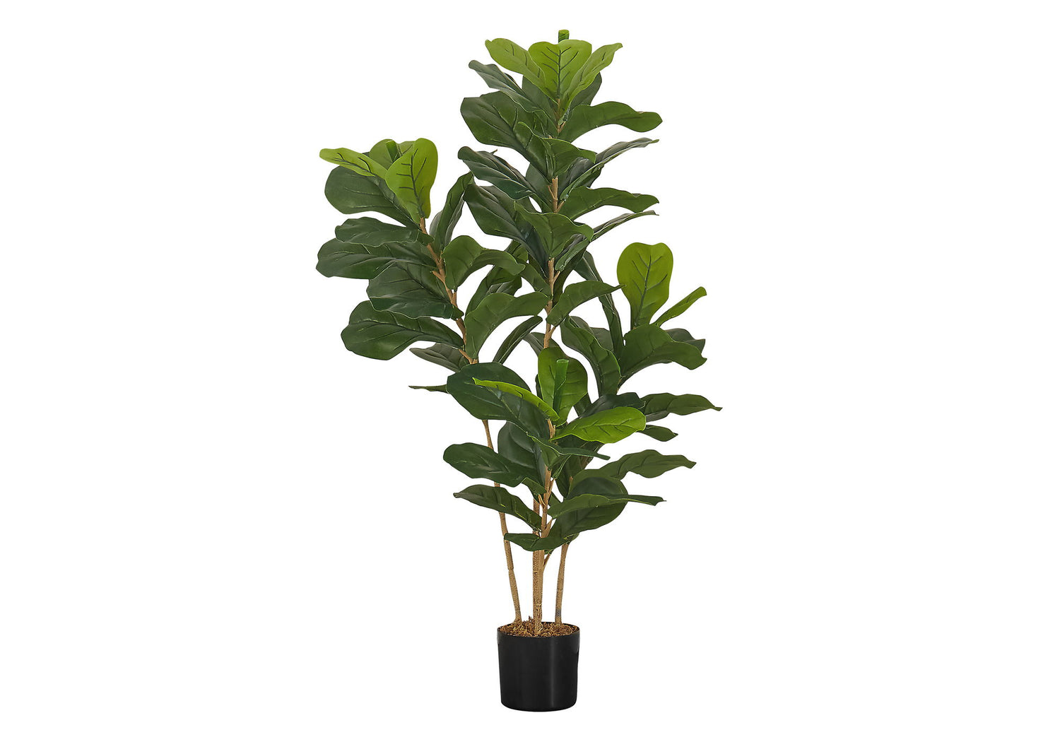 41&quot; Tall, Artificial Plant, Fiddle Tree, Indoor, Faux, Fake, Floor, Greenery, Potted, Real Touch, Decorative - Green / Black