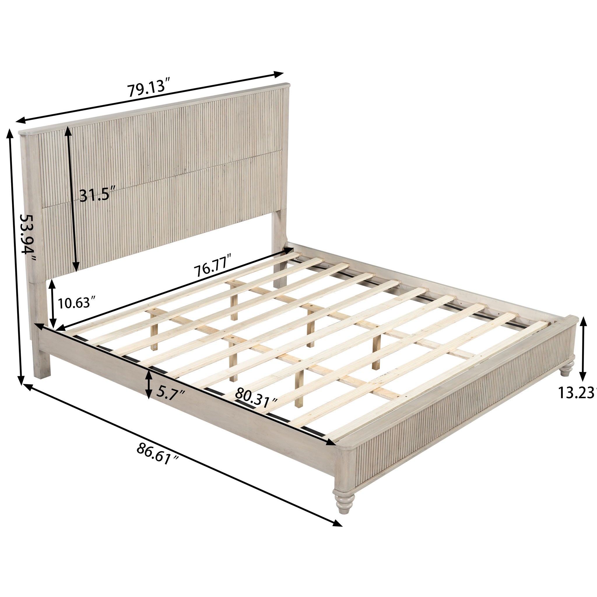Platform Bed Frame &amp; Tall Headboard