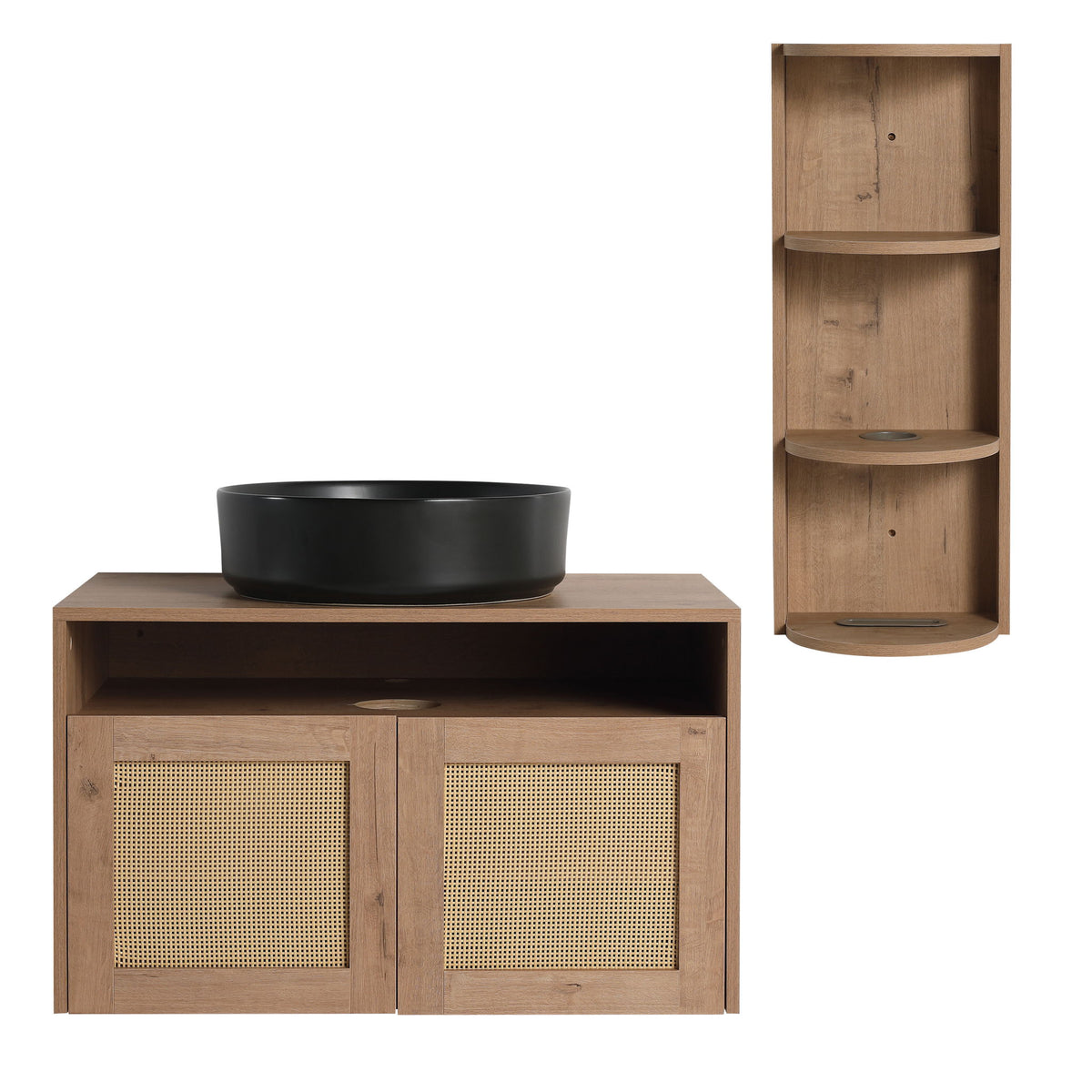 Bathroom Vanity &amp; Art Sink And Storage Rack, Float Mounting Design