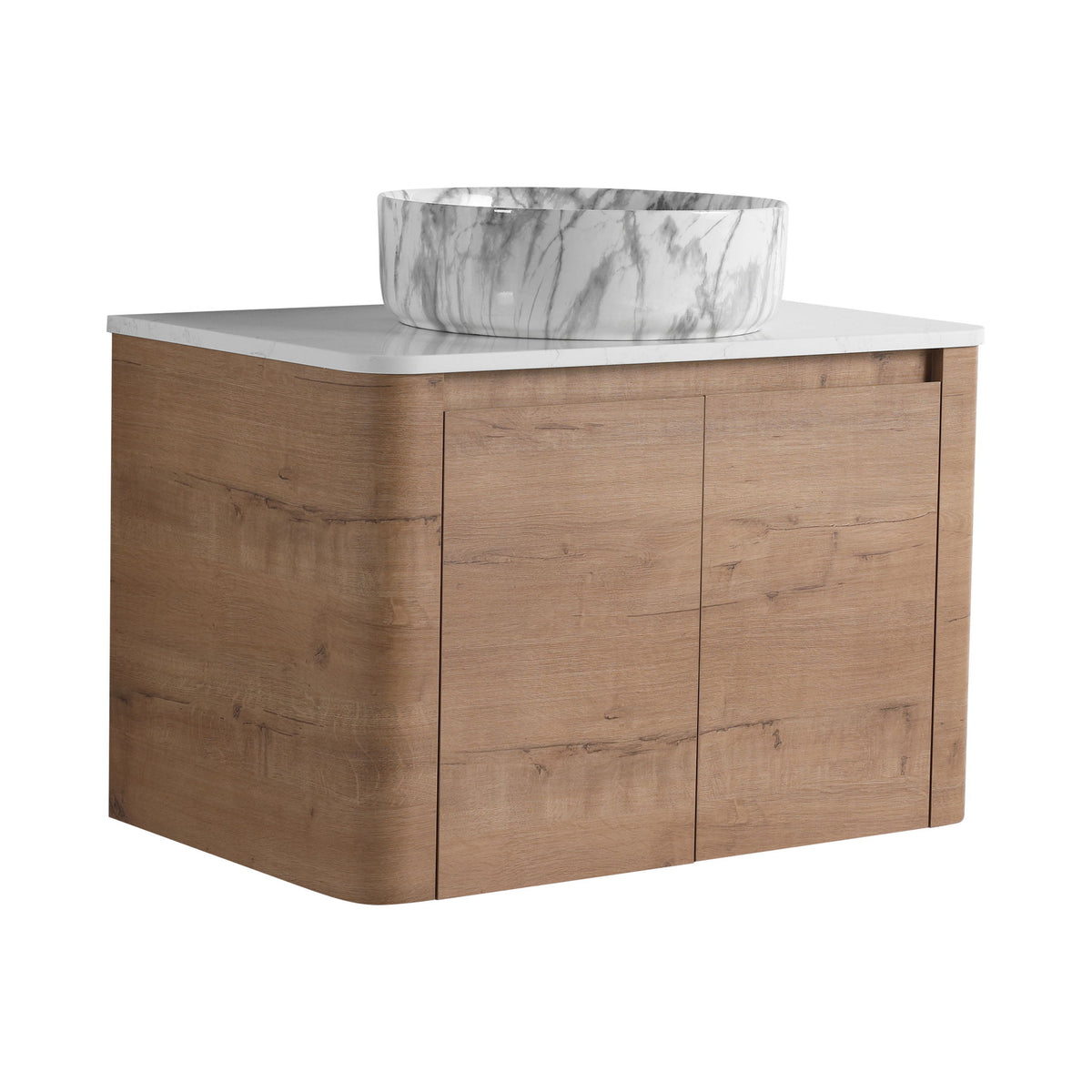 Wall Mounted Bathroom Vanity With Art Sink &amp; 1 Soft Close Door