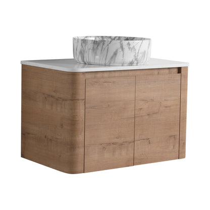 Wall Mounted Bathroom Vanity With Art Sink &amp; 1 Soft Close Door
