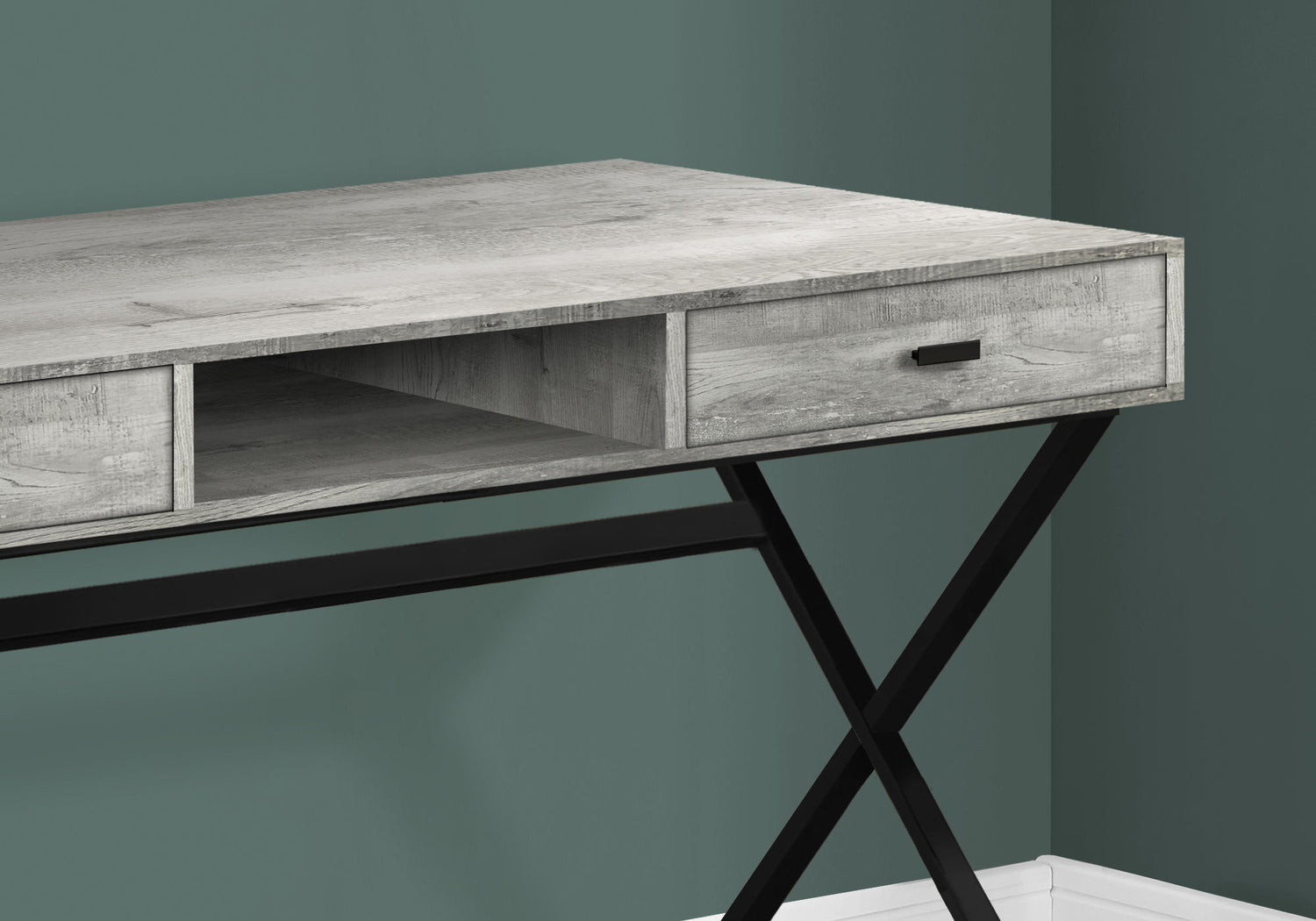 Computer Desk For Home Office, Laptop, Storage Drawers, Glossy Contemporary &amp; Modern