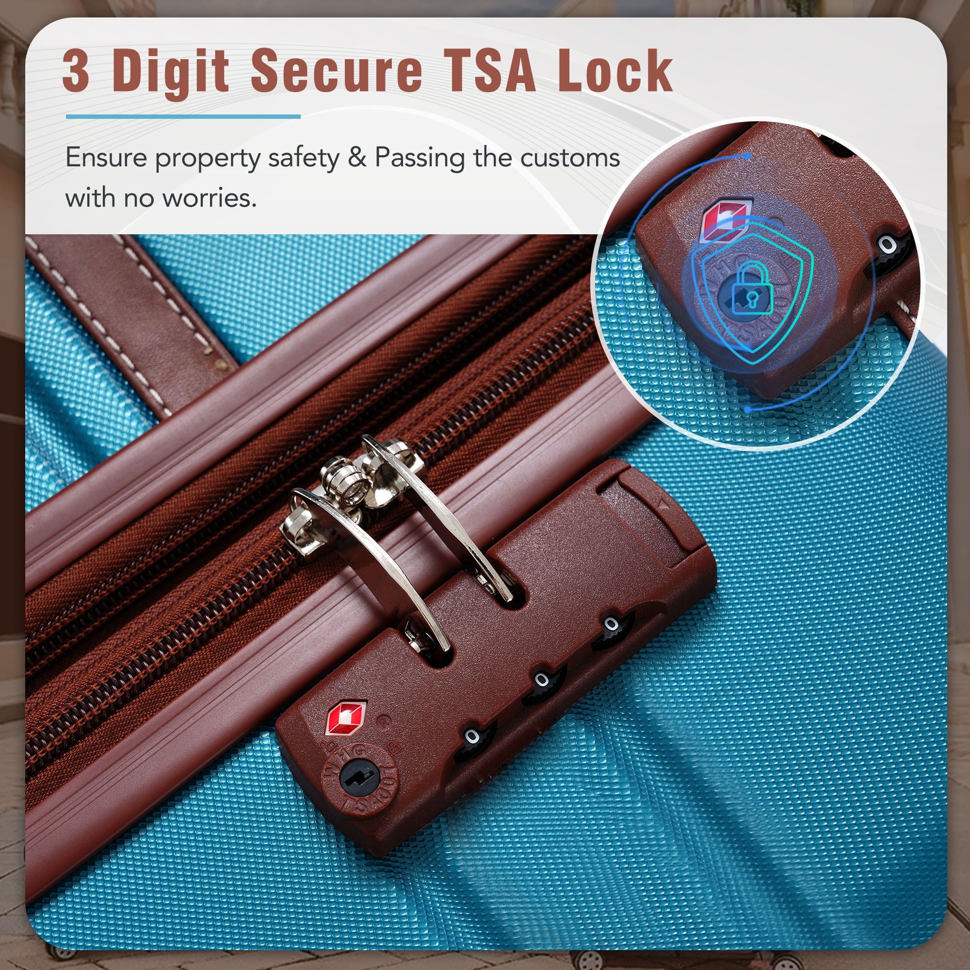 20&quot; Luggage 1 Piece With Tsa Lock, Lightweight Suitcase Spinner Wheels, Carry On Vintage Luggage