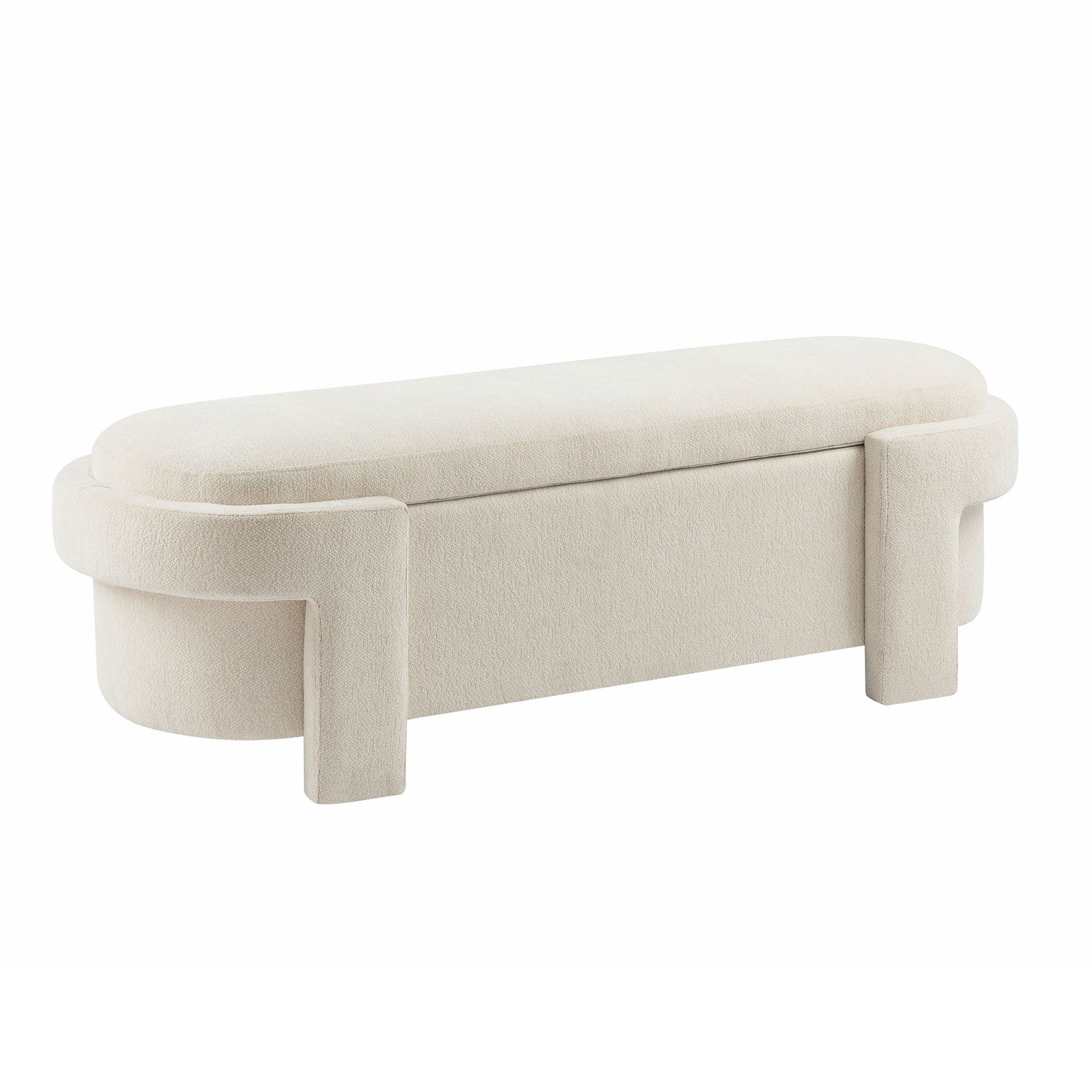 Versatile Storage Ottoman Bench, Spacious &amp; Durable - Beige