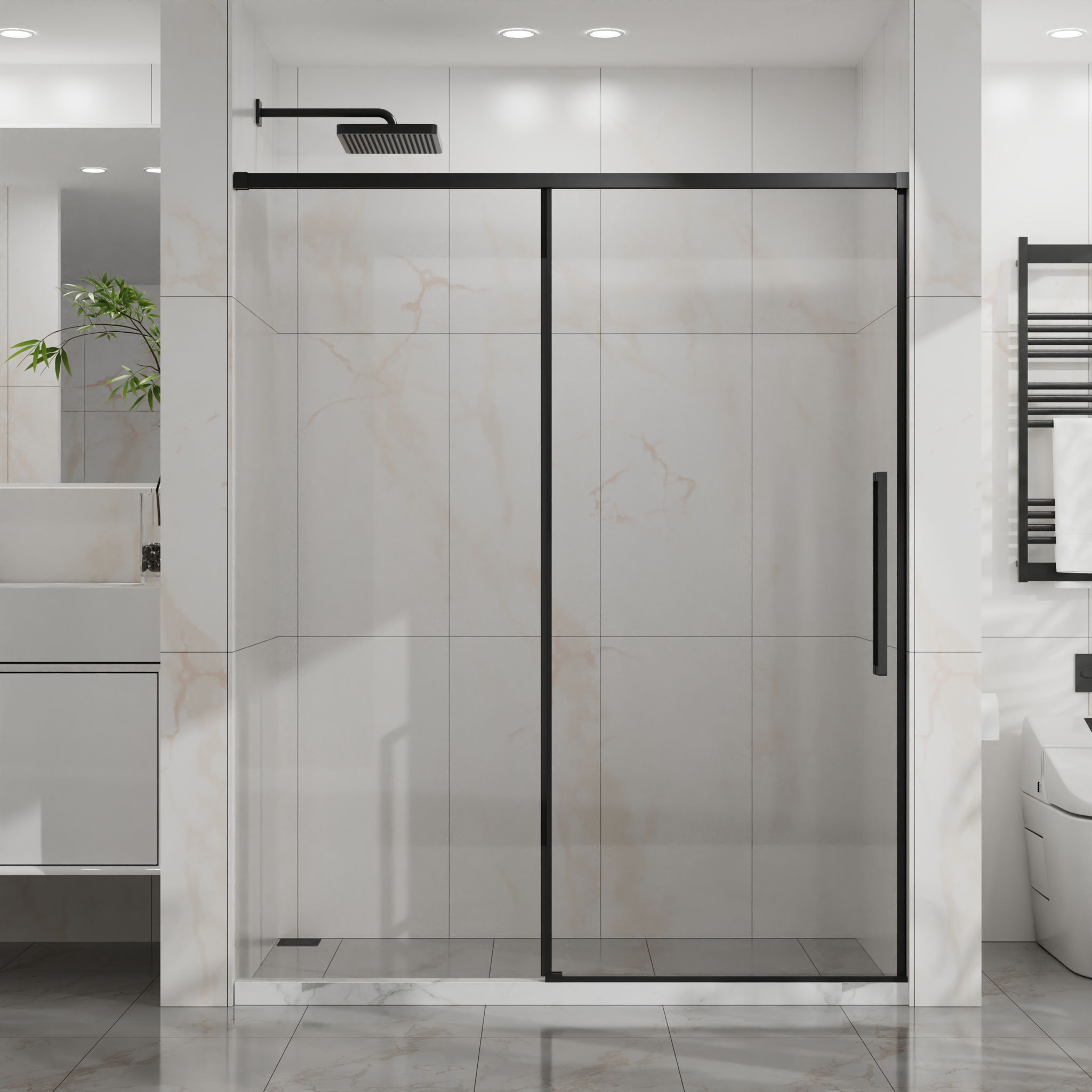 Semi Frameless Tub Sliding Shower Door