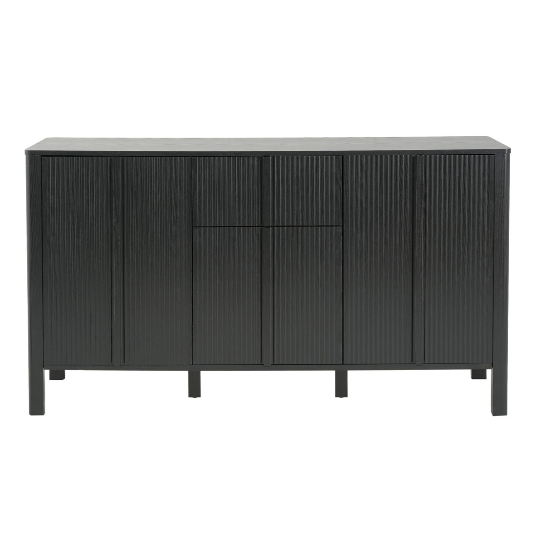 Colored Fluted Sideboard With 3 Doors And 1 Drawer