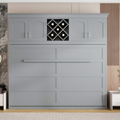 Murphy Wall Bed With Top Cabinets &amp; Wine Rack