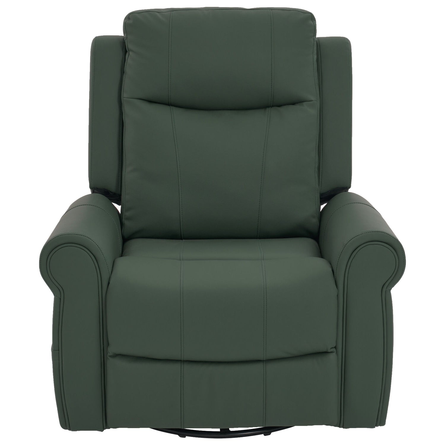Manual Recliner Chair With 270 Degree Swivel, Massage &amp; Heating, Dual Reclining Positions