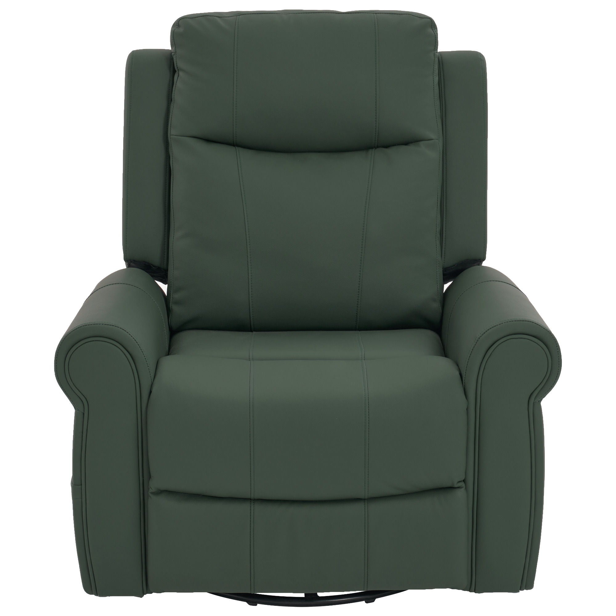 Manual Recliner Chair With 270 Degree Swivel, Massage &amp; Heating, Dual Reclining Positions