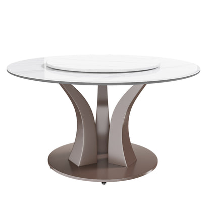Table With Rotating Tray Scratch &amp; Heat For Kitchen &amp; Restaurant, 4 Chairs - White
