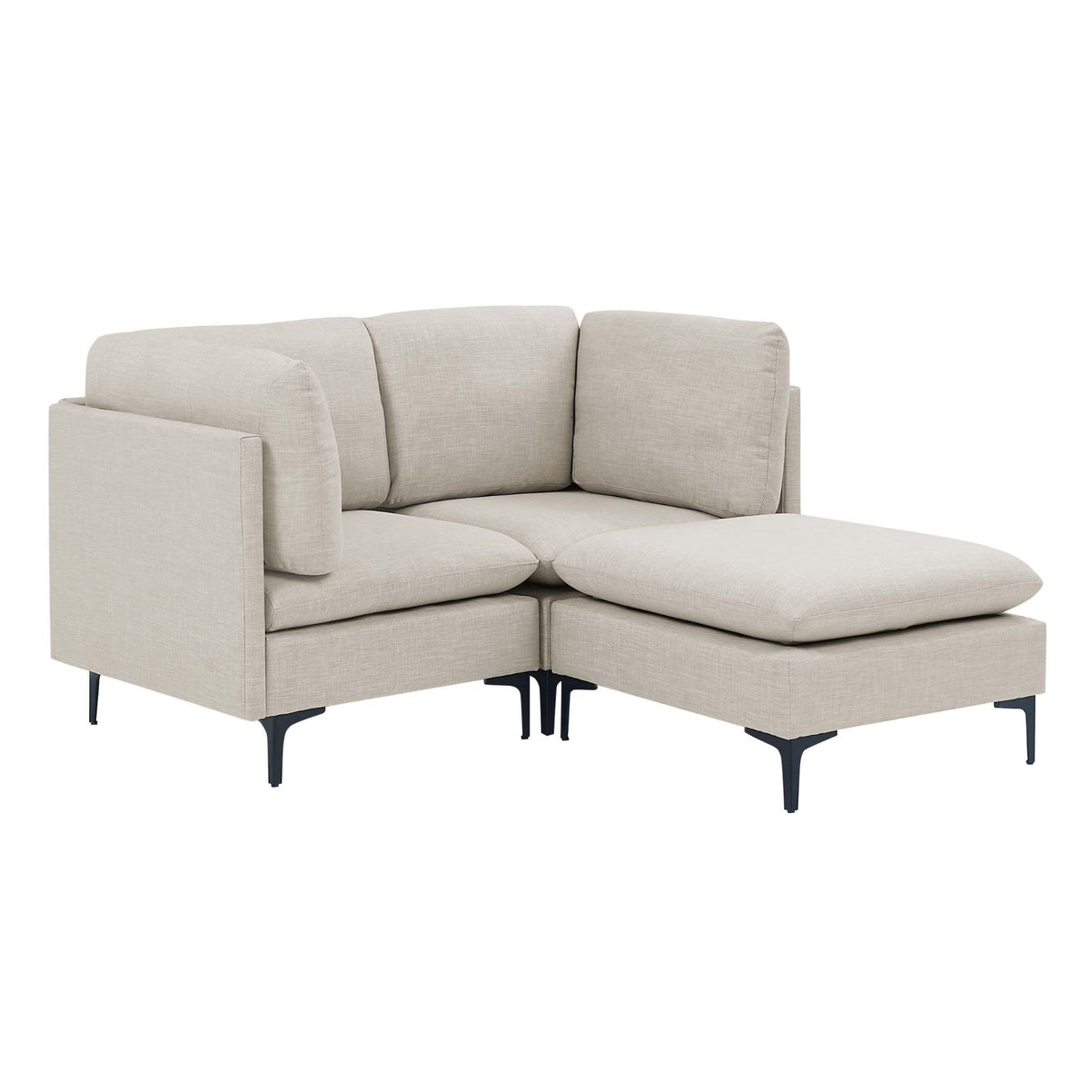 Upholstered Modular Sectional &amp; Tall Legs