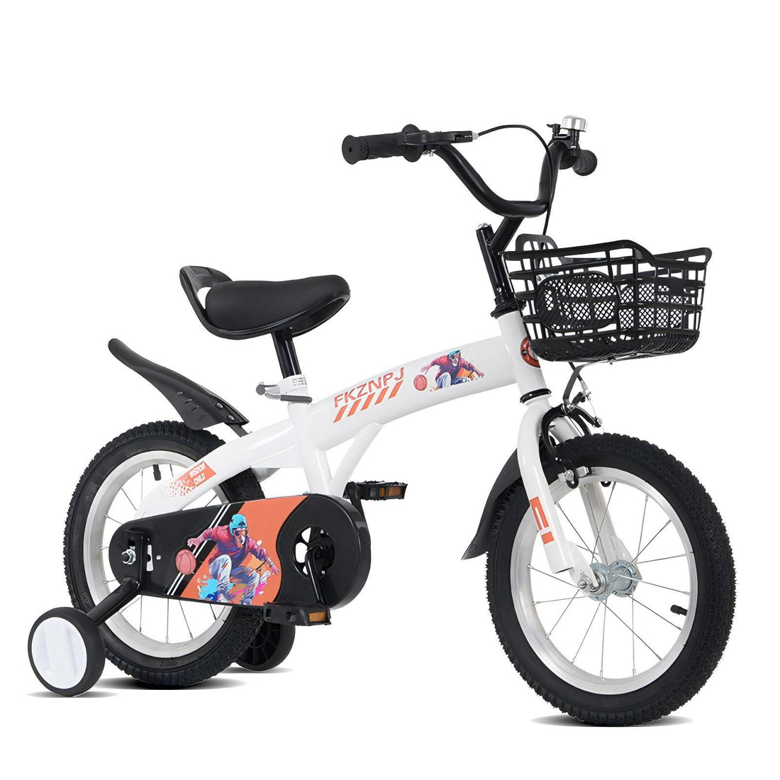 Fkznpj - 16&quot; Sporty Kids Bike With Training Wheels And Stand Adjustable Saddle Suitable For Boys And Girls Aged 4 - 8 Years Tall Height 41 - 46&quot; Available In A Variety Of Colors