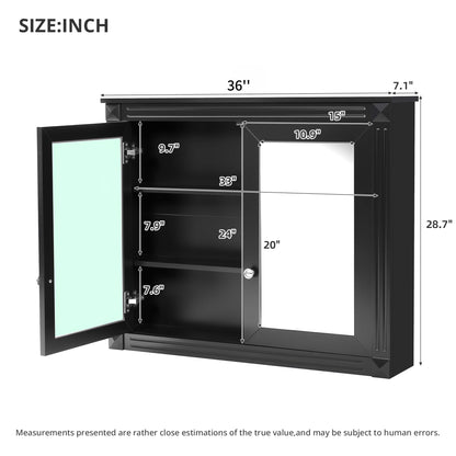 Wall-Mounted Medicine Cabinet With 2 Mirrors, Adjustable Shelves