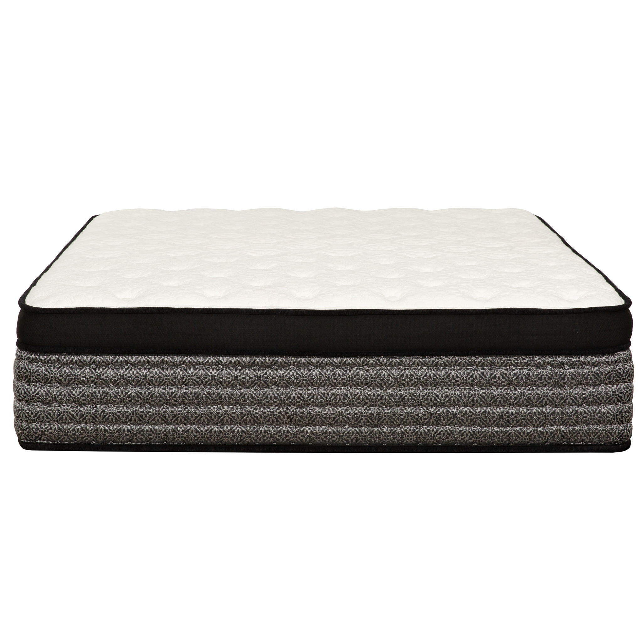 Premium 16&quot; Queen Size Hybrid Mattress In A Box Plush Gel Memory Foam Top With Cooling Technology - Gray / White
