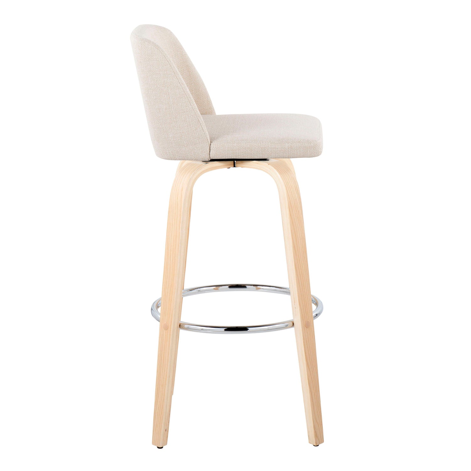 Toriano - Contemporary Fixed Height Barstool &amp; Swivel With Round Footrest (Set of 2)