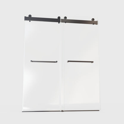 Frameless Double Sliding Soft-Close Shower Door, 3 / 8&quot; (10Mm) Thick SGCC Tempered Glass Door, Matte