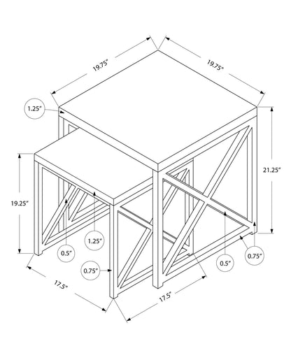 Nesting Table, Accent, Contemporary &amp; Modern (Set of 2)