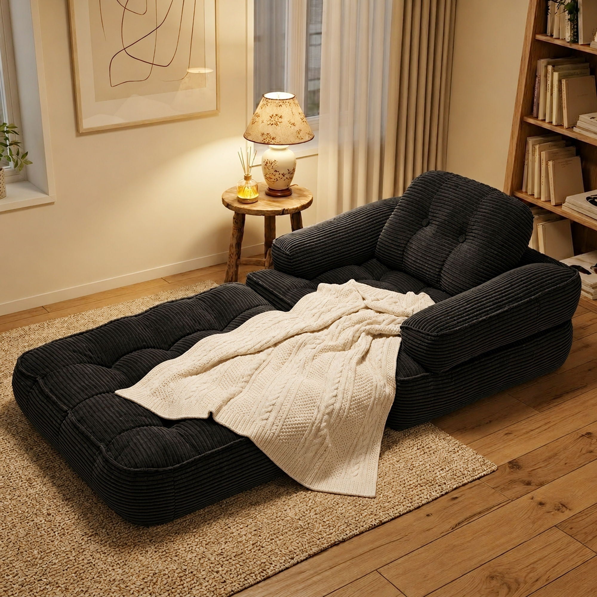 Convertible 2 In 1 Armrest Sofa For Bedroom