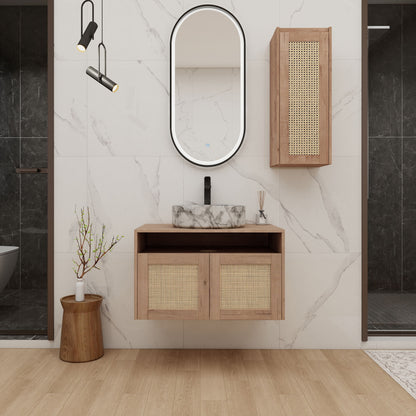 Bathroom Vanity &amp; Art Sink And Side Cabinet, Float Mounting Design