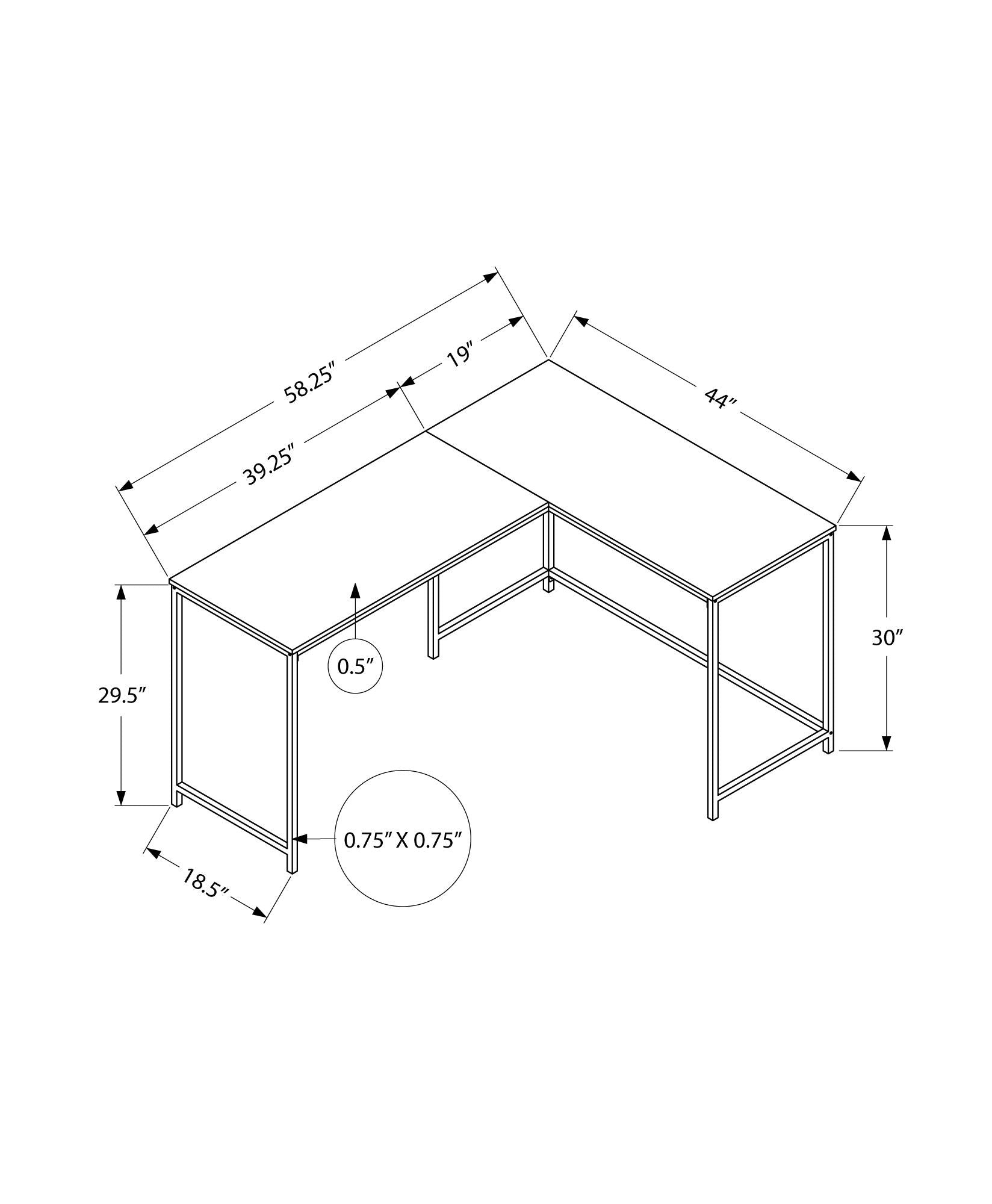 Computer Desk, Home Office, Corner, L Shape, Laptop, Marble Look Contemporary &amp; Modern