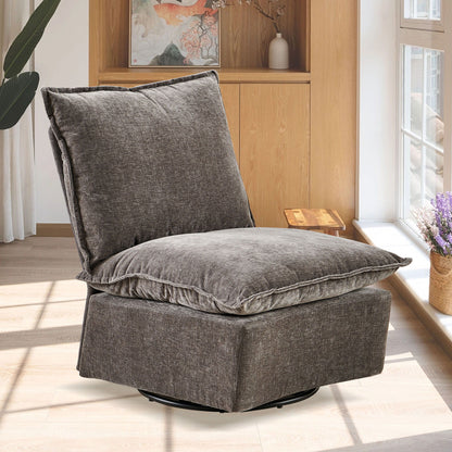 Detachable Chenille Single 360 Swivel Rocking Rocker, 360 Swivel Sofa Chair &amp; Single Sofa Lounge, Comfortable Seating For Living Room &amp; Bedroom Sofa 1 Piece