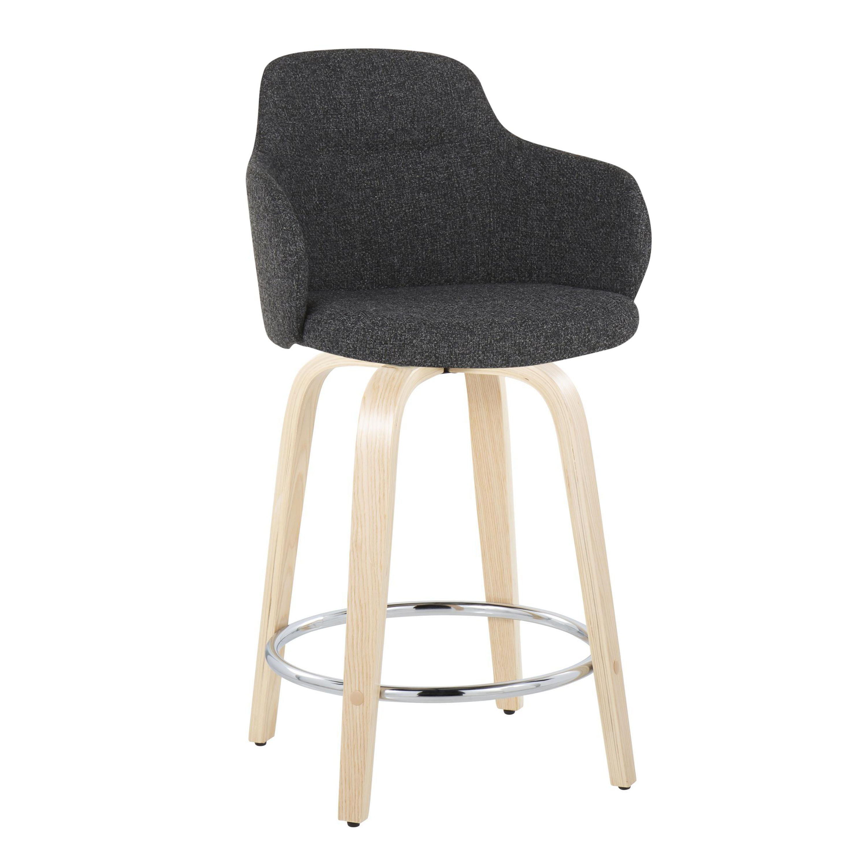 Boyne - Contemporary Fixed Height Counter Stool &amp; Swivel With Round Footrest (Set of 2)