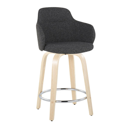 Boyne - Contemporary Fixed Height Counter Stool &amp; Swivel With Round Footrest (Set of 2)