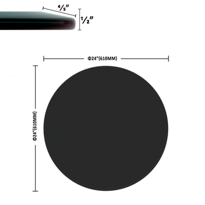 24&quot; Round Tempered Glass Table Top Clear Glass Beveled Polished Edge
