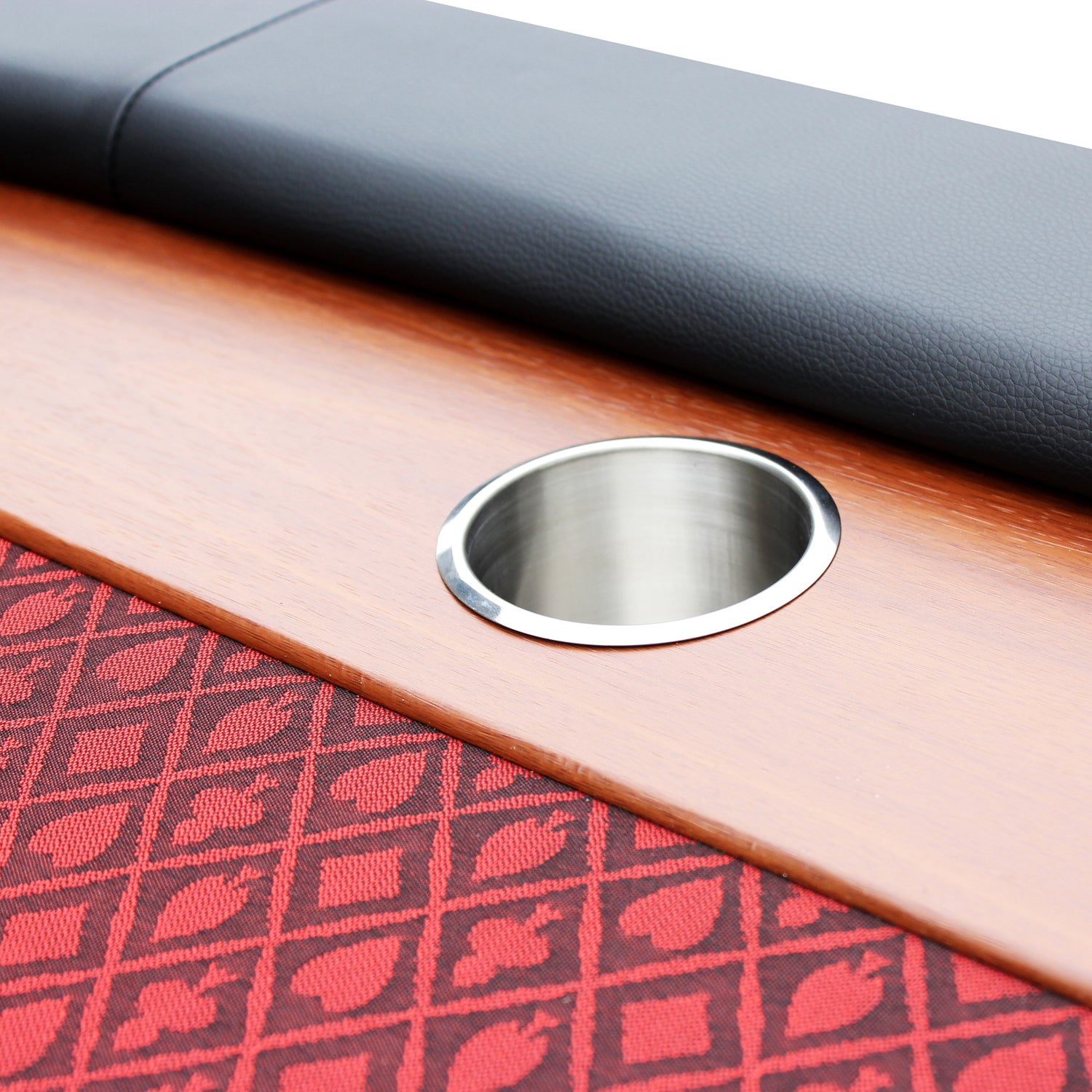 96&quot; 10 Poker Table for 10 Players Casino Games with Speed Cloth Felt Pedestal Base Cup Holders Red