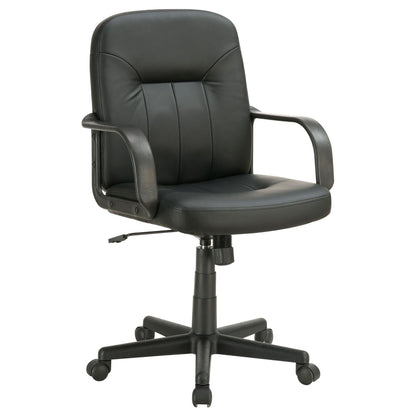Office Chair With Casters Ergonomic Design For Workspaces - Black