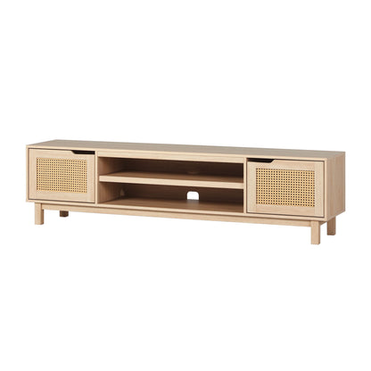 Modern Door Low TV Stand For TVs Up To 80&quot; - Coastal Oak