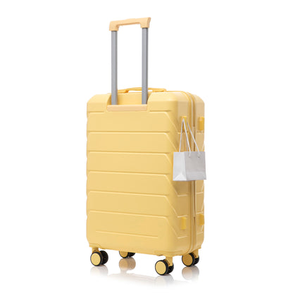 Hard Shell Luggage With Scratch Resistant Surface, 4 Wheels, Combination Lock &amp; Side Hooks