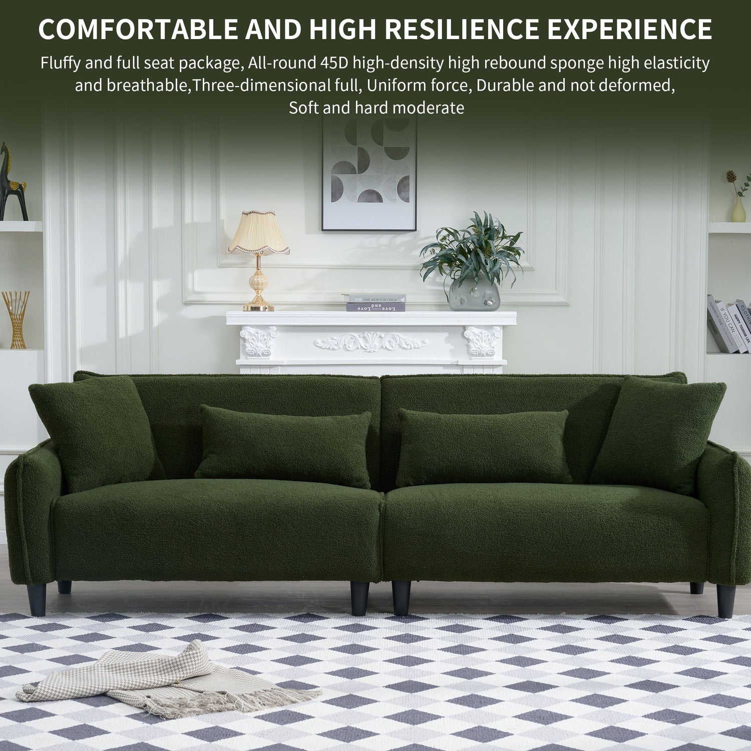 Teddy Velvet Sofa, Soft &amp; Comfortable