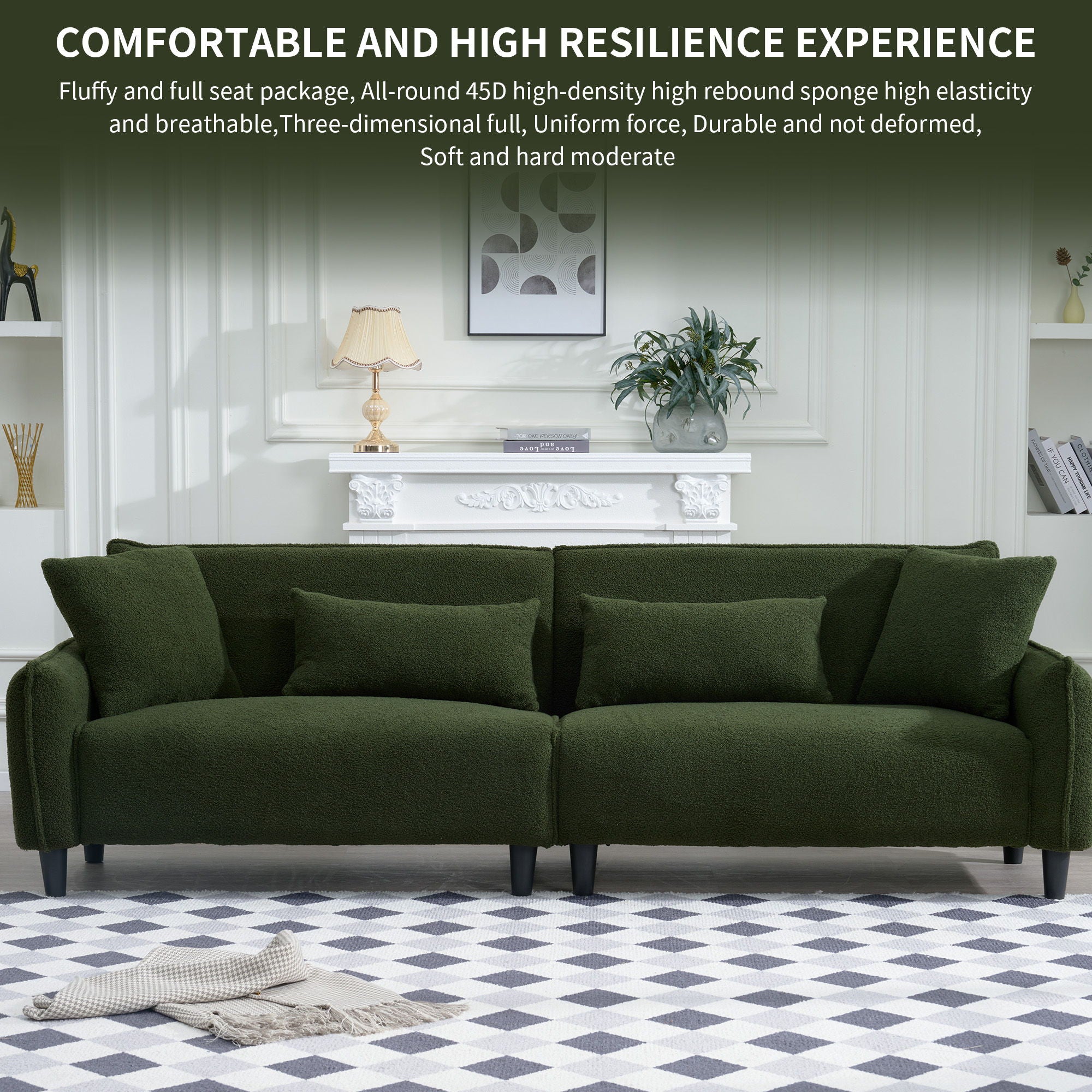Teddy Velvet Sofa, Soft &amp; Comfortable