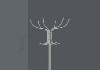 Coat Rack, Hall Tree, Free Standing, 12 Hooks, Entryway, 70&quot;H, Umbrella Holder, Contemporary &amp; Modern