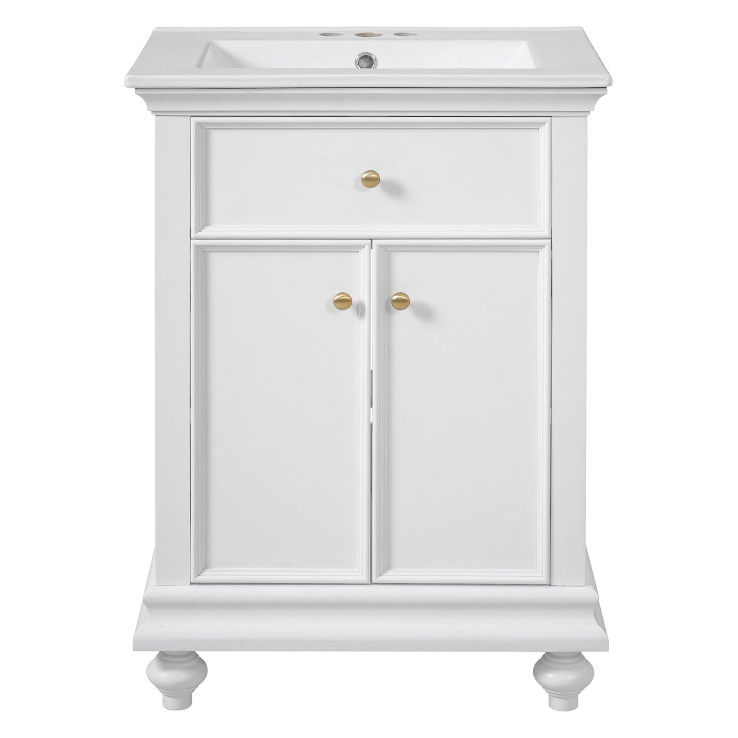 Modern Bathroom Vanity With Tip-Out Drawer And Soft-Close Hinges