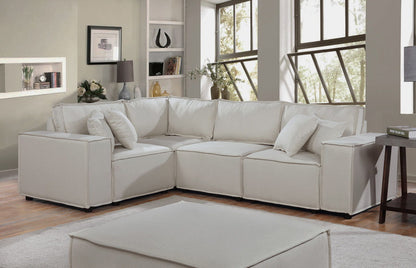 Melrose - Modular Sectional Sofa With Ottoman - Beige