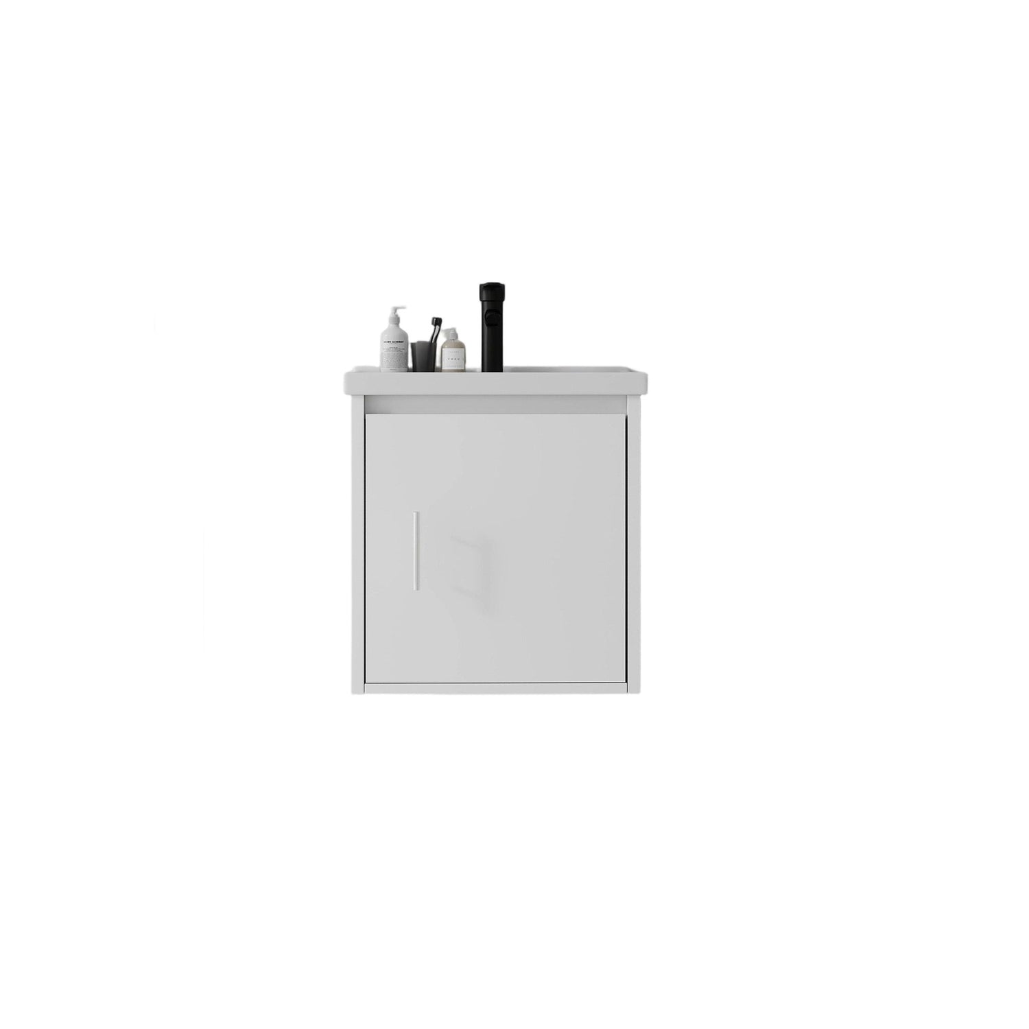 20" Floating Bathroom Vanity Combo With Wall Cabinet, Ceramic Sink &amp; Soft Close Doors - White