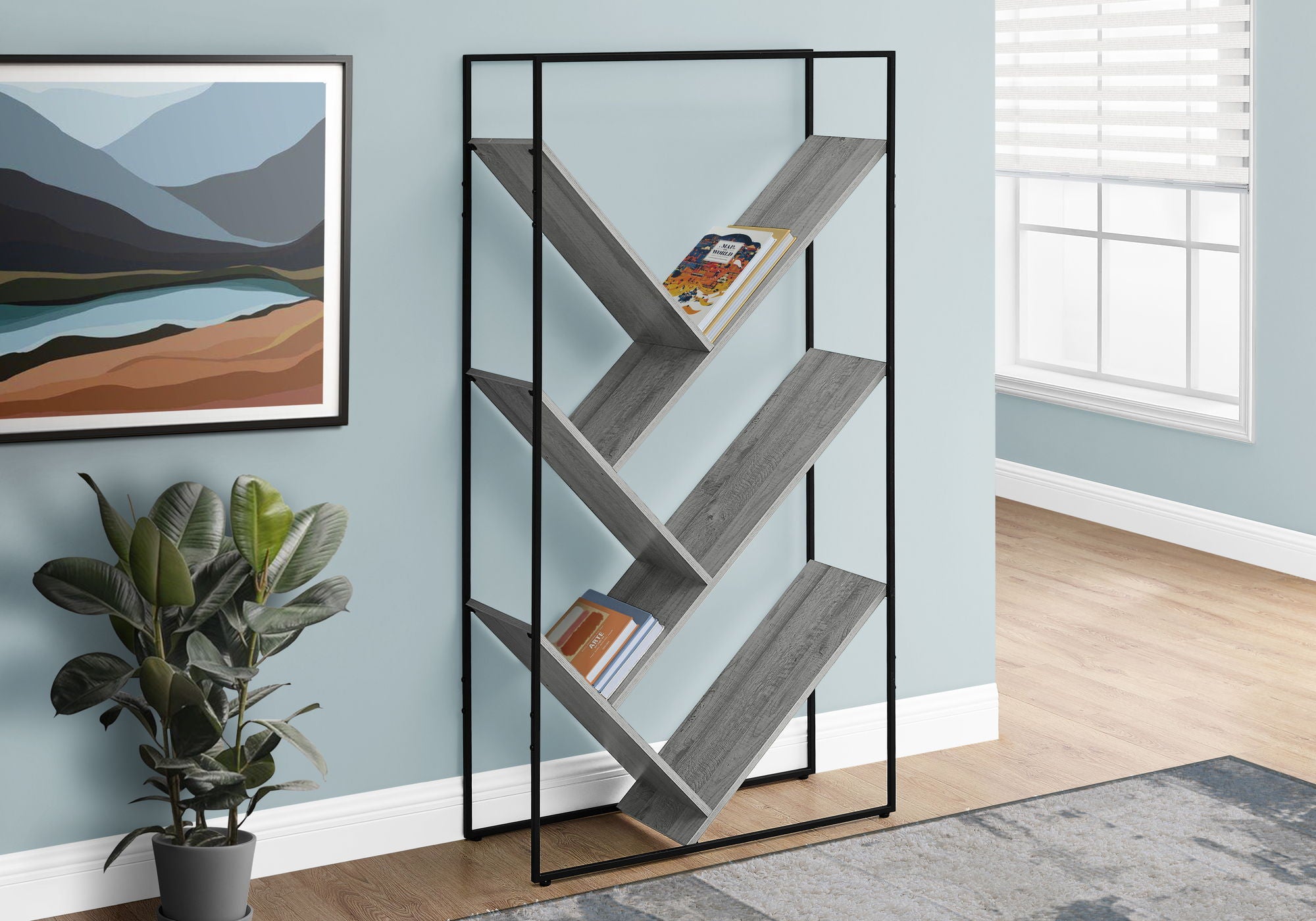 Bookshelf, Bookcase, Etagere, 3 Tier, Office, Contemporary &amp; Modern