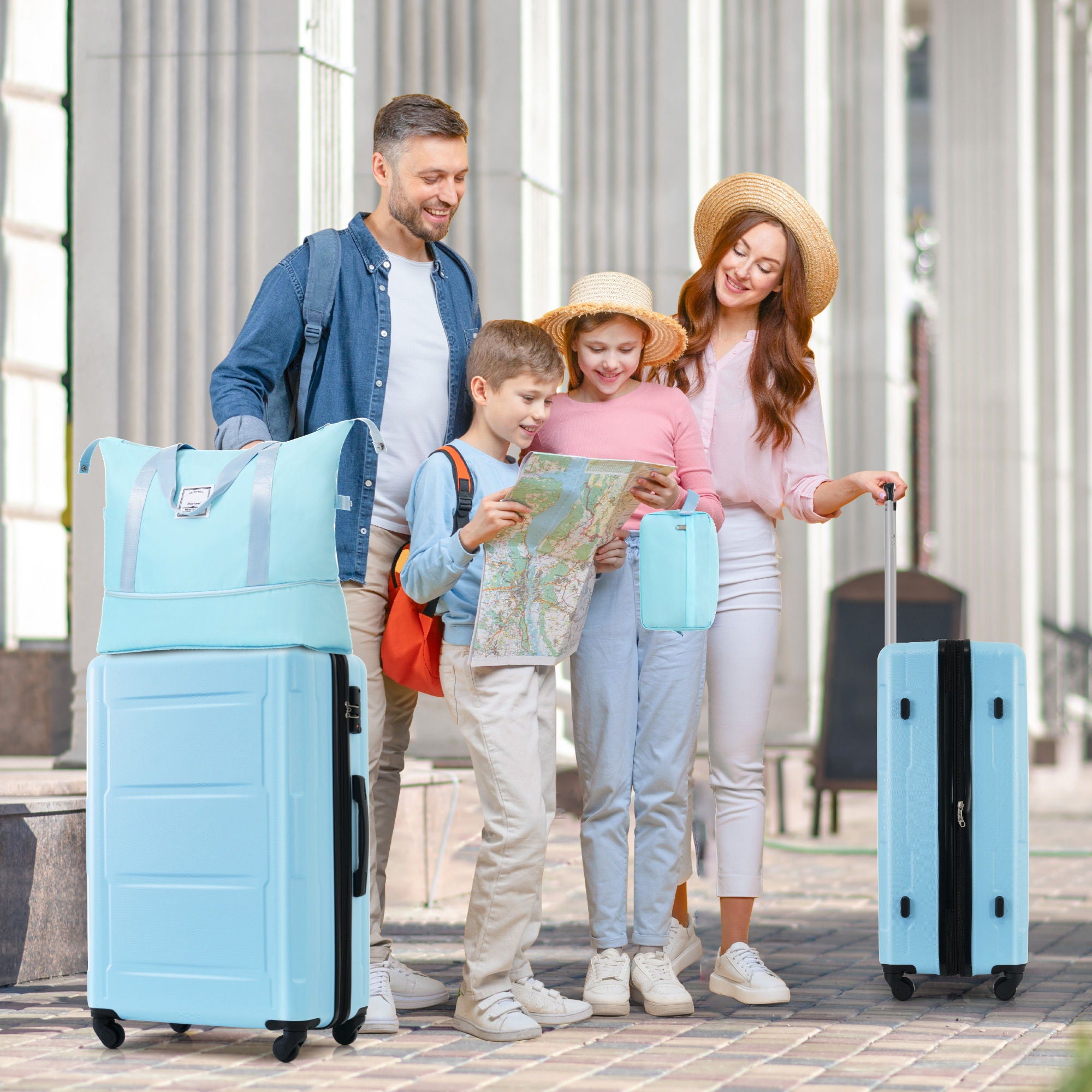 2 Piece Luggage Set With Bags Expanable Spinner Wheels ABS Lightweight Suitcase With Tsa Lock 20&quot; / 24&quot;