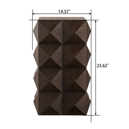 Side Table With 3D Embossed Pattern Design