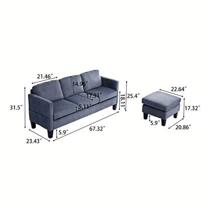 L-Shaped Sectional Sofa With Padded Cashmere, Space Saving Design For Living Rooms &amp; Apartments - Gray