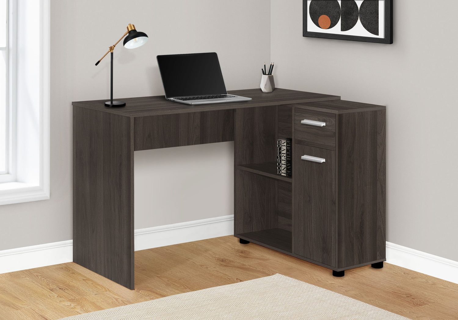 Computer Desk, Home Office, Corner, Storage Drawers, L Shape, Contemporary &amp; Modern