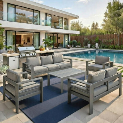 Outdoor Patio Set, All-Weather With Thick Cushions