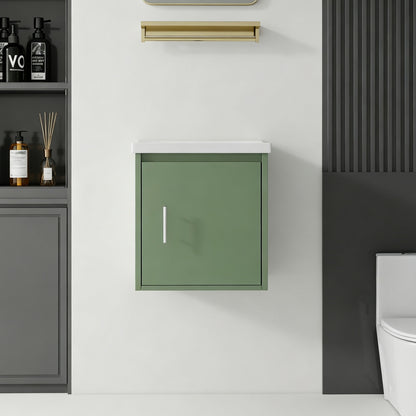 Floating Bathroom Vanity Combo, Wall Mounted Cabinet With Sink &amp; Soft Close Doors For Small Bathrooms