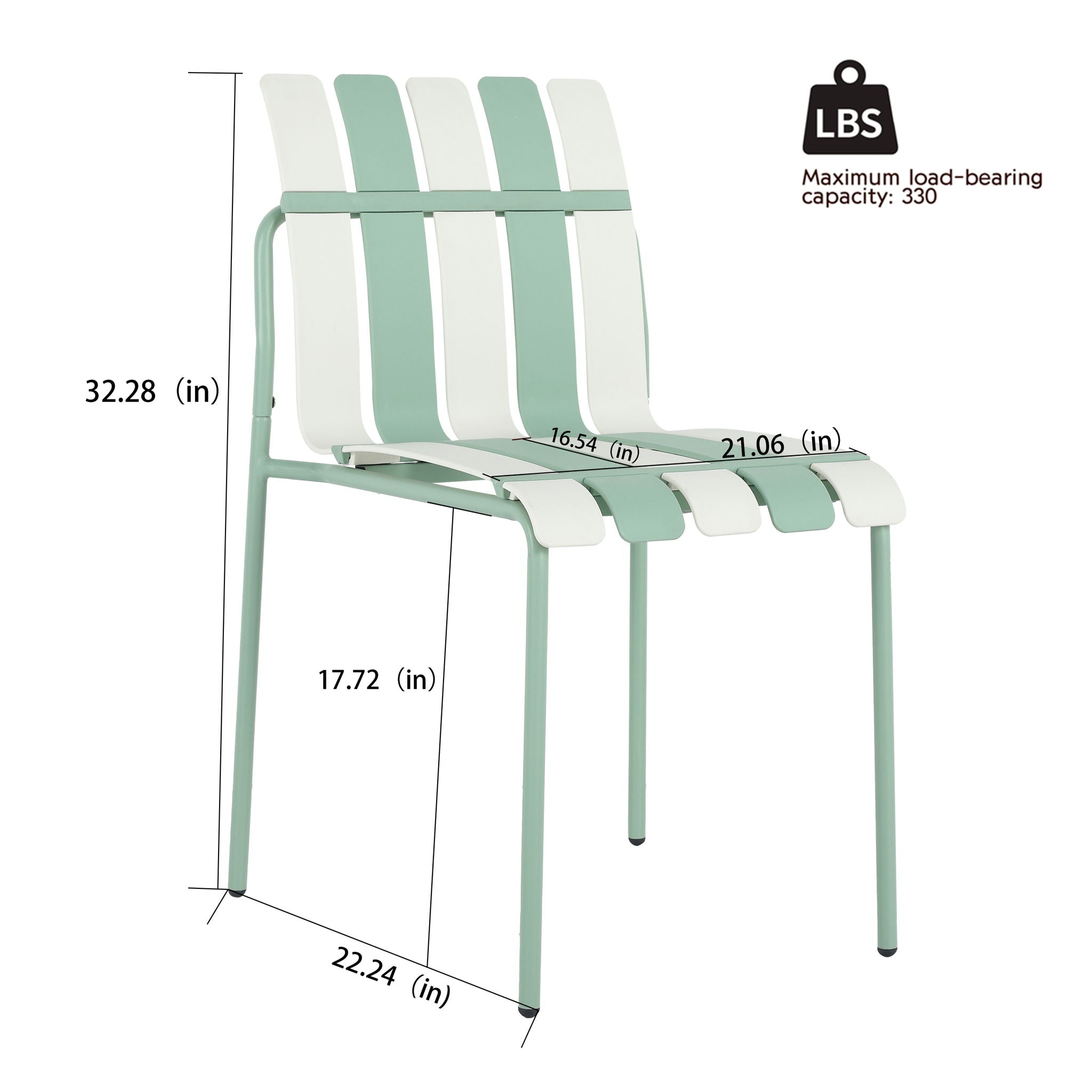 4 Piece Set Of Color Block Designed Single Chairs &amp; Round Table - Cream White / Haze Green / White