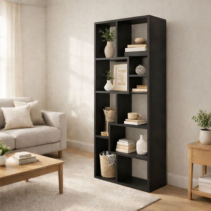 Asymmetrical Display Shelf &amp; Bookcase, 5 Tier