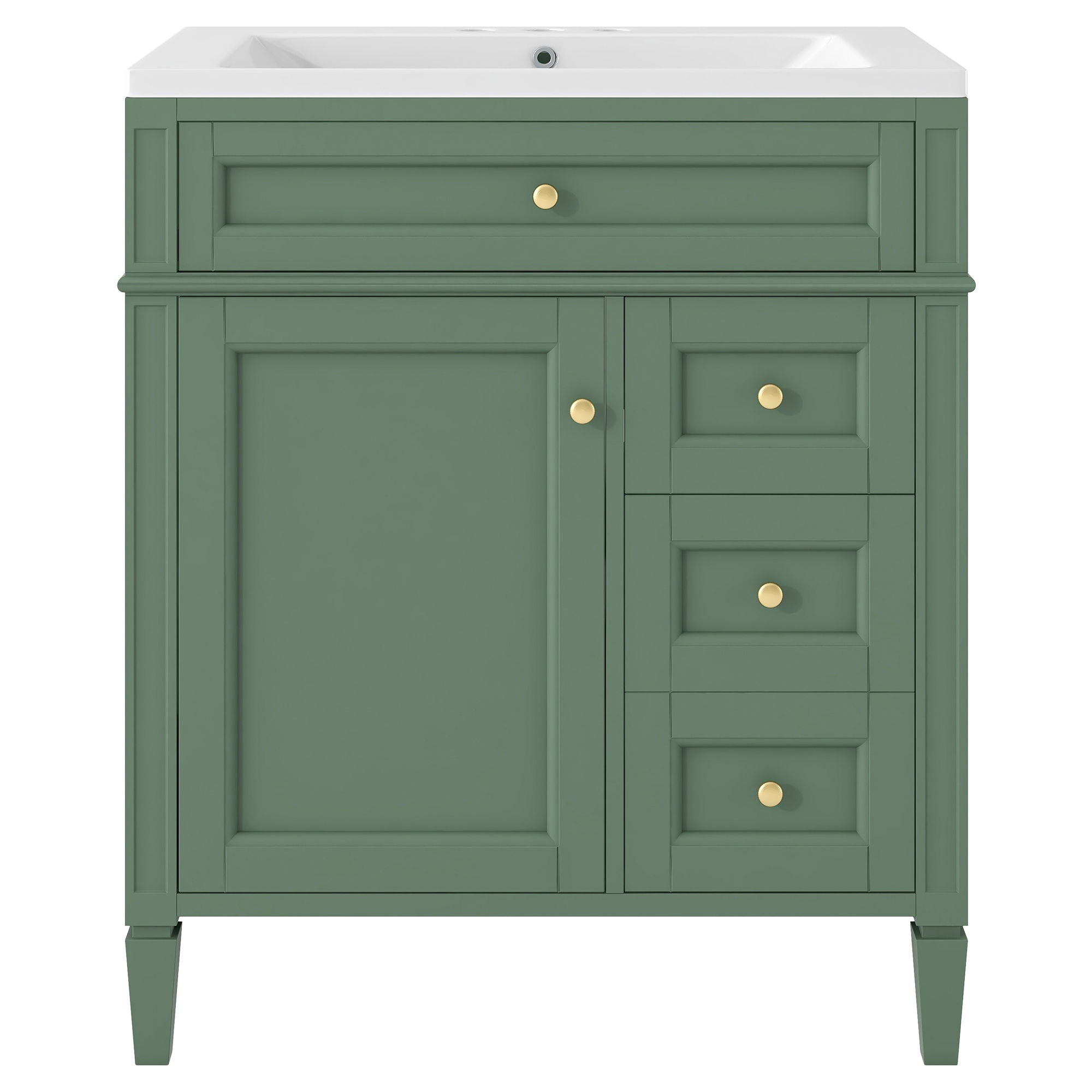 Bathroom Vanity With Top Sink, Storage Cabinet, 2 Drawers, Tip Out Drawer