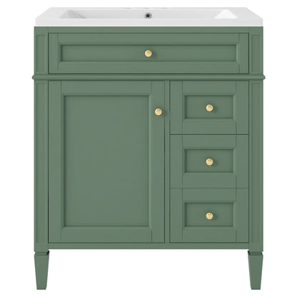 Bathroom Vanity With Top Sink, Storage Cabinet, 2 Drawers, Tip Out Drawer