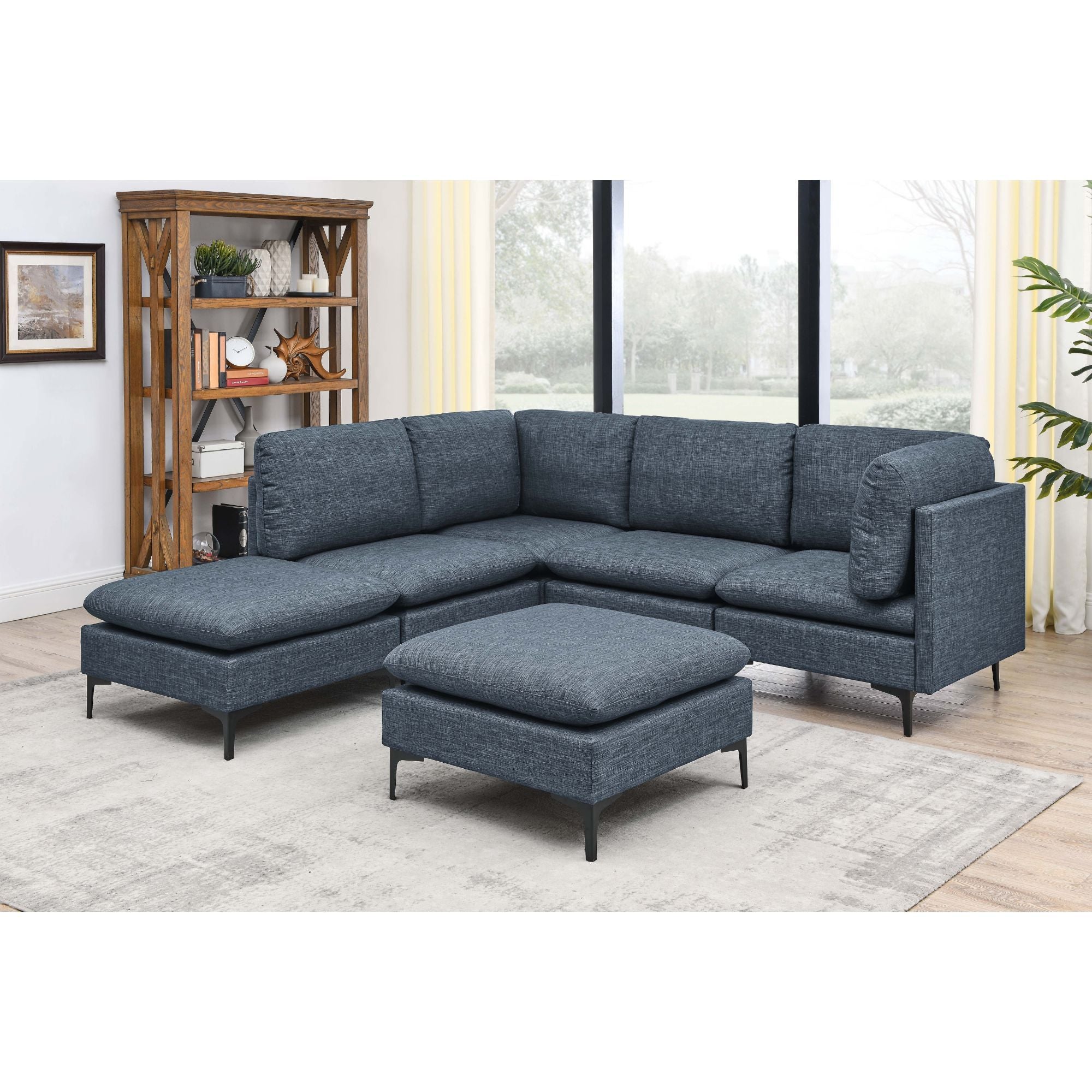 Upholstered Modular Sectional &amp; Tall Legs